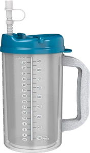 32 oz Hospital Mug with Pearl Blue Lid - Insulated Cold Drink Travel Mug - Picture 1 of 3