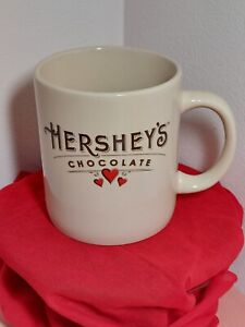 Giant Hershey's Chocolate Coffee Mug 28 oz. 5" tall  Cream Color with Red Hearts