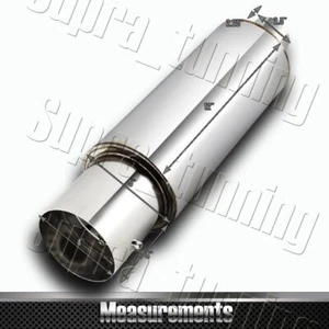 Universal JDM N1 4" Flat Tip Stainless Steel Weld On Exhaust Muffler 2.5" Inlet - Picture 1 of 6