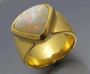 REIF-DESIGN - KLASSE OPAL RING - HANDARBEIT - AUS EIGENER GOLDSCHMIEDE - UNIKAT - Bild 1 von 10
