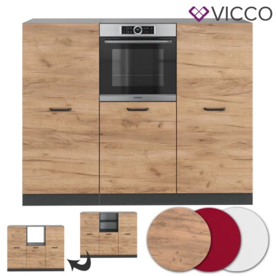 Küchenzeile Küchenblock Einbauküche R-Line Anthrazit Backofen Küchen Vicco - Bild 1 von 2