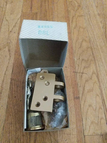 Vtg Corbin Rim Night Latch Dead Bolt #2266 1/2 Brass Knob Lock USA NOS Cover