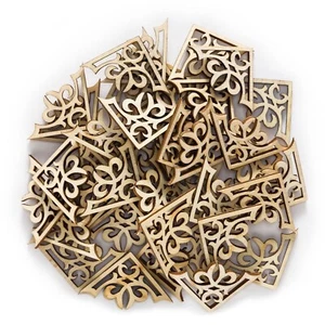 Hollow Wooden Chip 30pcs 28mm Scrapbooking Embellishments Home Party Craft Decor - Picture 1 of 12