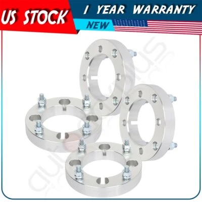 4 pcs 1.25" 4x137 to 4x156 12x1.5 studs silver wheel spacers For Can-Am Kawasaki - Image 1 of 4