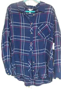 Women's "Arizona," Plus Size XXL, Blouse, Royal Blue Plaid - Picture 1 of 5