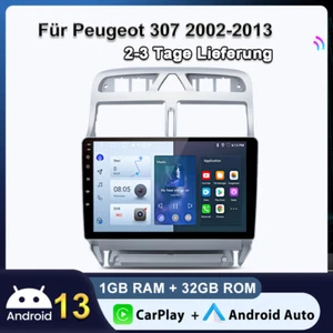 Für Peugeot 307 2002-2013 Android 13 Autoradio Carplay GPS NAVI WIFI DAB+ 1+32G - Bild 1 von 14