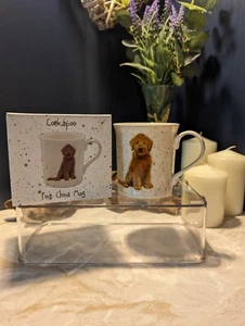 CUTE COCKAPOO MUG CUP WAGGY TAILS FINE CHINA GIFT BOXED DOG LOVER NEW FREE P&P - Picture 1 of 5