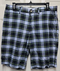 Mens Polo Ralph Lauren Tartan Classic Plaid Shorts size 34 blue white green - Picture 1 of 7