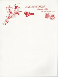1970s STEVENSVILLE Country Club Swan Lake NY Unused Daily Restaurant Menu Insert - Picture 1 of 2