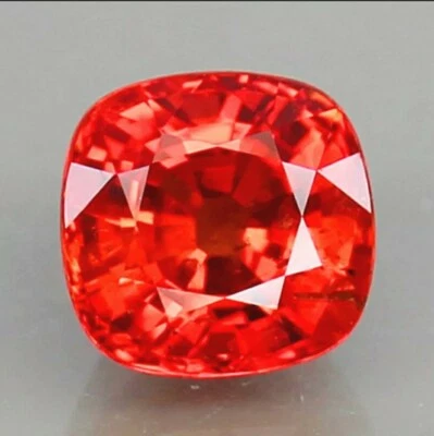 3.08ct. AIG Certified Vivid Orange Sapphire VVS Tanzania Natural Gemstone RARE!  - Image 1 of 4