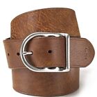 Polo Ralph Lauren Distressed Leather Belt with Dull Nickle Centerbar Buckle 34 
