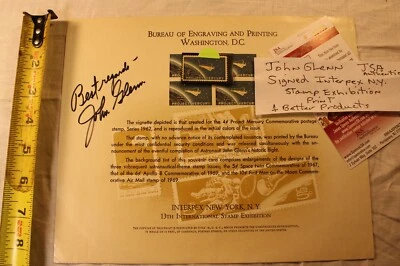  John Glenn signed  JSA  Bureau of Engra & Print  Project Mercury Interpex 1971 - Image 1 of 4