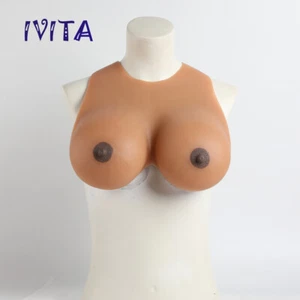 IVITA 3XL E Cup Silicone Breast Forms Drag-Queen Fake Boobs Bras Enhancer - Picture 1 of 12