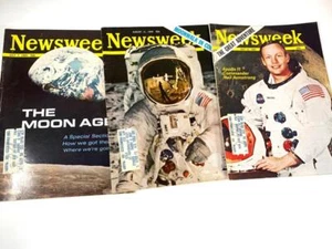 Vintage 1969 Newsweek Magazine Lot Of 3 -- Moonwalk, Apollo, Neil Armstrong - Bild 1 von 7