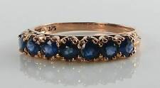 9CT 9K ROSE GOLD BLUE SAPPHIRE ETERNITY ART DECO INS BAND RING FREE RESIZE