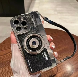 📷 ¡Nuevo! Funda Carcasa Teléfono Cámara Retro Negra con Correa para iPhone 14 - Imagen 1 de 11