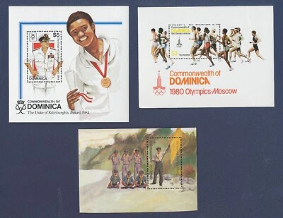 DOMINICA -  nine S/S , unused hinged - sports, rotary, scouts  - three scans --b - Image 1 of 3