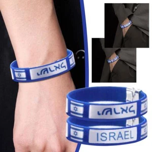 Elastic Israel Flag Silicone Wristband Soft Rubber D1P0 BraceletS Holy Sou L8J3 - Picture 1 of 13
