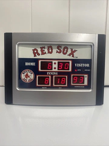 Boston Red Sox World Series Champions Scoreboard Clock Date Temp Alarm Cover