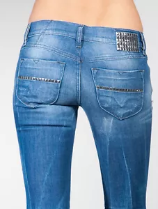 Nuevo con etiquetas Diesel Mujer Diseñador Livy Calce Super Ajustado Azul Elastizado Jeans 8C2 - Imagen 1 de 7