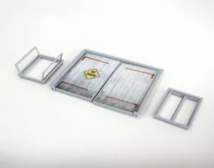 Retro door and windows set Diorama parts Scale 1:24 Garage modelling parts 1/24 - Picture 1 of 9