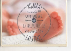 Carte Félicitations.tu es là bébé .petits pieds.12x17 cm. - Picture 1 of 2
