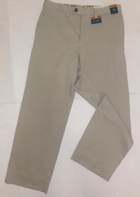 New Tommy Bahama St Thomas Pants Flat Front Mens 32x30 Khaki Beige stone silk  - Image 1 of 4