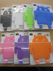 Purple Android Robot Man Multi Angle Stand Tilt Cradle for Tablet - Picture 1 of 4