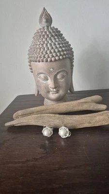 Winderschöne Perlenohrringe mit Strasssteinen Silberfarben festlich - Bild 1 von 4