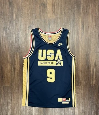 Camiseta deportiva de baloncesto vintage Nike Michael Jordan #9 1992 EE. UU. Dream Team - talla L Foto 1 de 4
