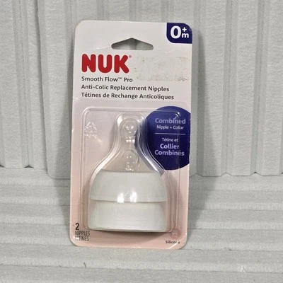 Cuello de pezón de silicona anticólicos NUK Smooth Flow Pro 0+m 2 collares Foto 1 de 4