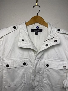 Chaqueta utilitaria simplificada blanca Kenneth Cole Reaction XL clásica militar de campo - Imagen 1 de 10