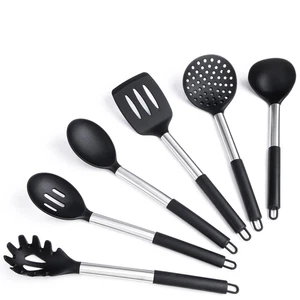 Silicone Kitchen Utensils Set - 6-Pieces Black Silicone Cooking Utensils Set ... - Bild 1 von 7