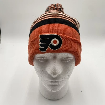 Шляпа-бини с манжетами Philadelphia Flyers NHL черная оранжевая молодежная для мальчиков 8-20 - Изображение 1 из 4