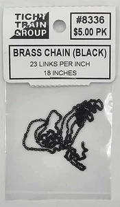 Tichy Train 8336 All Scale Brass (Black) Chain 23 Links per Inch 18" long - Picture 1 of 1