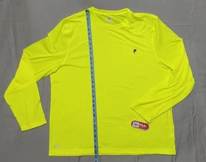 NWT Fila Sport Performance Shirt  XXL Moisture Wicking Stretch SAFETY YELLOW - Picture 1 of 8