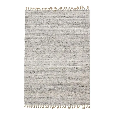 Linon Knotty Loop Hand Woven Wool 1'10"x2'10" Rug in Natural and Black - Image 1 of 4