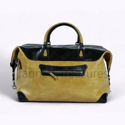 Bolso de Lona de Viaje de Cuero Estilo Retro Bolso Deportivo de Lujo Fin de Semana Equipaje de Mano Foto 1 de 4