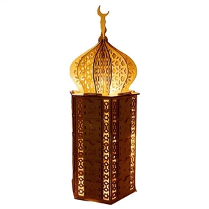 Calendario de Adviento de Ramadán adorno de madera hágalo usted mismo EID Mubarak islámico musulmán hogar decoración - Imagen 1 de 9