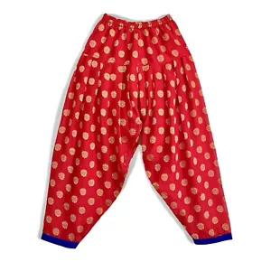 Vintage Banarasi Silk Jacquard Salwar Harem Pants / Saree Sari / India Dhoti - Picture 1 of 6