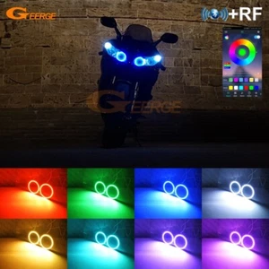 For Yamaha YZF R1 YZF-R1 Multi Color RGB LED Angel Eyes Bluetooth APP - Picture 1 of 15