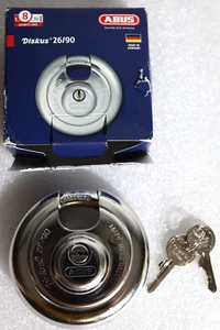 ABUS 26/90 DISKUS DISC PADLOCK New ! Germany Made D-58292 - Picture 1 of 4