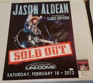 JASON ALDEAN LUKE BRYAN Autographed Signed Concert Tour Poster 2012 JSA Uni-Dome - Picture 1 of 1