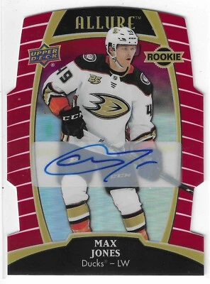 2019-20 ALLURE ALEX JONES RED RAINBOW AUTO RC #72 ANAHEIM DUCKS 017/349 - Image 1 of 2