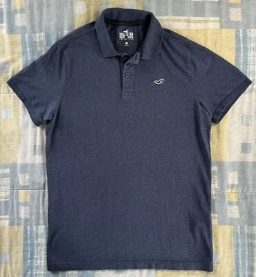 Polo Hollister para jóvenes niños manga corta azul marino cuello abotonado mediano Foto 1 de 4