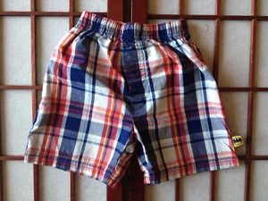 DC Comics Plaid Multi Colored Shorts Boys Apparel Sze 12 Months Cotton Garment - Picture 1 of 3