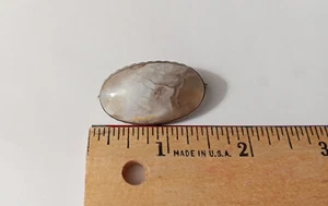 Vintage Agate Brooch, with Beaded border - Picture 1 of 2