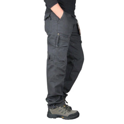 Cargo Pants for Men Relaxed Fit with Pockets Baggy Lightweight Rip-Stop Casual - Image 1 of 4