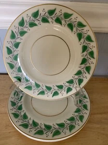 Set Of 3 Royal Doulton Coventry,Green Ivy 8” Side Salad Cake Plate,50s,MCM - Picture 1 of 4