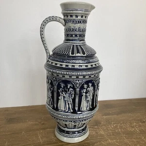 Vintage Merkelbach Wick Salt Glaze Jug Renaissance Couples Musician Pitcher - Picture 1 of 11